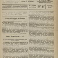 1133 - Page 1121 - Sommaire / Séance de l'Académie de médecine. [Dr Victor Revillout] / Hôpital de la Charité. M. Hardy. Paralysie de la troisième paire par compression d'une tumeur spécifique