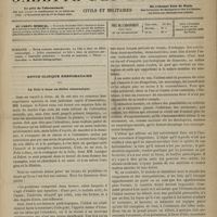 1165 - Page 1153 - Sommaire / Revue clinique hebdomadaire. La folie à deux ou délire communiqué