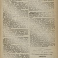 1177 - Page 1165 - Revue de la presse. Deux cas de scarlatine puerpérale. (France méd.) / Phénomènes thoraciques ayant fait croire à l'existence d'une gomme du poumon chez une syphilitique. (Prov. méd.) / Traitement de l'ictère catarrhal par les injections d'eau froide dans le rectum. (Bull. de thérap.) / Société médicale des hôpitaux. Séance du 14 novembre 1877. Communications. Fibroïde utérin kystique ; thrombose des veines du membre inférieur gauche ; embolies pulmonaires. M. Duguet