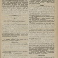 0017 - Page 5 - Hôpital du Val-de-Grâce. M. Lereboullet. De la coïncidence de la fièvre typhoïde avec la gangrène sèche / Société médicale des hôpitaux. Séance du 28 décembre 1877. Rapports / Présentation / Communications. Gangrène spontanée dans le cours de la fièvre typhoïde. M. Lereboullet / Élections / Société de chirurgie. Séance du 26 décembre 1877. Correspondance / Rapports. M. Le Dentu : Sur les localisations des centres nerveux dans leurs rapports avec la trépanation / Communication
