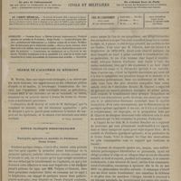 0021 - Page 9 - Sommaire / Séance de l'Académie de médecine. [Dr Victor Revillout] / Revue clinique hebdomadaire. Paralysie agitante ou maladie de Parkinson forme fruste
