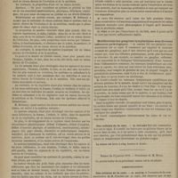 0056 - Page 44 - Société de biologie. Séance du 5 janvier 1877. Communications. M. G. Delaunay. Humeurs / Urine / Systèmes / Localisations cérébrales. M. Féré / Modifications des ganglions lymphatiques sous diverses influences pathologiques. M. Cornil / Des cellules de la rate. M. Pouchet / Séance du 12 janvier 1878. Communications. Des Cellules de la rate. M. Hayem, à l'occasion de la communication de M. Pouchet