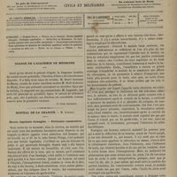 0061 - Page 49 - Sommaire / Séance de l'Académie de médecine. [Dr Victor Revillout] / Hôpital de la Charité. M. Gosselin. Hernie inguinale étranglée. - Péritonite consécutive