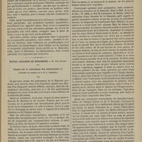 0113 - Page 101 - Hôtel-Dieu de Marseille. M. A. Fabre. La myocardite palustre et la myocardite puerpérale. (Leçon recueillies par le Docteur Garcin...) / Royal College of Surgeons. M. Tim. Holmes. Leçons sur le traitement des anévrysmes. (Traduites de l'anglais par le Dr C. Caussidou)