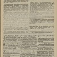 0123 - Page 111 - Revue de la presse. Rétrécissement avec insuffisance tricuspide, ayant donné naissance à des infarctus multiples simulant une phthisie caséeuse. (Gaz. hebd. de méd. et de chir.) / De l'utilité des bains chauds dans les hémorrhagies secondaires des femmes en couches. (Bull. gén. de thérapeut.) / Chronique et nouvelles scientifiques. Faculté de médecine