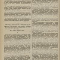 0192 - Page 180 - Revue clinique hebdomadaire. Modification au procédé opératoire du dupuytren, pour l'ongle incarné / Hématocèle spontanée de la tunique vaginale compliquée d'une hématocèle extra-vaginale (autrement dit : pariétale) par suite d'une ponction faite avec le trocart ; castration ; guérison ; par le Docteur Th. Thibault...