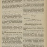 0249 - Page 237 - Société de biologie. Séance du 9 mars 1878. Communications. Coliques néphrétiques chez un nouveau-né. M. Albert Robin / Du mal télégraphique. M. Onimus / Action physiologique de l'ergotine. M. Budin, au nom de M. Galippe et au sien / Action de l'oxygène comprimé sur les êtres inférieurs. M. Paul Bert / Nouveau procédé pour déterminer la situation des objets qui flottent dans le corps vitré. M. Badal / Société médicale des hôpitaux. Séance du 8 mars 1878. Communications. Localisations cérébrales. M. Luys, à l'occasion de la communication faite par M. Gouguenheim
