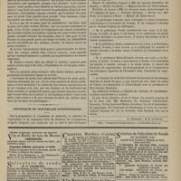 0267 - Page 255 - Bibliographie. I. Principes de biologie, par Herbert Spencer ; traduits de l'anglais par E. Cazelles... - Paris, Germer-Baillière et Compagnie. - II. Chirurgie journalière des hôpitaux de Paris, par le Docteur Gillette... - Paris, J.-B. Baillière et fils. - III. Les régions classiques du corps humain, par le Docteur Félix Chavernac... - Paris, G. Masson. - IV. Dictionnaire de chimie pure et appliquée, par Ad. Wurtz... - Paris, Hachette et Compagnie. - V. Les enchaînements du monde animal dans les temps géologiques. Mammifères tertiaires, par M. Alb. Gaudry... - Paris, F. Savy / Chronique et nouvelles scientifiques