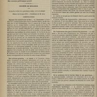 0274 - Page 262 - Clinique laryngoscopique. M. Ch. Fauvel. Quelques considérations sur les ulcérations tuberculeuses laryngées / Société de biologie. Séance du 16 mars 1878. Communications. Spasme des muscles de la face. M. Krishaber, à l'occasion de la communication par M. Onimus / Des cellules geantes. M. Cornil / De l'endosmose des gaz à travers les poumons. M. Gréhant / De la présence de la leucine dans le suc gastrique. M. Charles Richet / De l'emploi des aimants et de l'électricité statique dans l'anesthésie hystérique. M. Romain Vigouroux, sur l'invitation de M. le Professeur Charcot