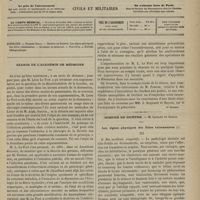 0277 - Page 265 - Sommaire / Séance de l'Académie de médecine. [Dr Brochin] / Hospice de Bicêtre. M. Legrand du Saulle. Les signes physiques des folies raisonnantes