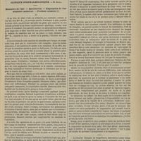 0313 - Page 301 - Clinique des maladies de la bouche. M. E. Magitot. De la gingivite. - Ses différentes formes. - Essai de classification. - Son traitement par l'acide chromique monohydraté. Leçons et observations recueillies par M. le Docteur Th. David / Clinique ophthalmologique. M. Badal. Blessures de l'oeil. - Enucléation. - Amputation de l'hémisphère antérieur. - Prothèse oculaire