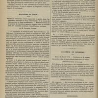 0328 - Page 316 - Hôpital de la Charité. M. Gosselin. Tumeur du creux poplité. Difficultés du diagnostic / Maladies du coeur. Du retard réel et du retard apparent du pouls dans l'insuffisance aortique et dans l'anévrysme de la crosse de l'aorte avec ou sans insuffisance. - Retentissement de la systole de l'oreillette gauche jusque dans la carotide chez les malades atteints d'insuffisance aortique. Par M. François Franck / Académie de médecine. Séance du 2 avril 1878. Correspondance officielle / Correspondance non officielle / Présentations