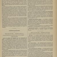 0369 - Page 357 - Thérapeutique. De l'administration simultanée du chlorure de calcium et du phosphate de chaux. Par le Dr Jules Regnard / Société de biologie. Séance du 6 avril 1878. Communications. Action du sulfate de magnésie sur les battements du coeur. M. Jolyet, avec M. Lafont / Des injections d'urée dans le sang. M. Jolyet, à propos de la communication de M. Picart... / Effets physiologiques et pathologiques consécutifs à la section des nerfs auditifs et des canaux semi-circulaires. M. Brown-Sequard / De l'action du ferro-cyanure de sodium sur l'élimination de l'urée. M. Rabuteau / Oxygène des globules rouges. M. Pouchet / Anatomie de l'oreille. M. Gellé / Séance du 13 avril 1878. Du sang. M. Hayem / De l'upax antiar. MM. Bochefontaine et Regnauld / De la dilatation de l'estomac. M. Leven