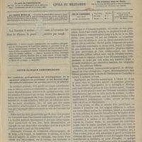 0381 - Page 369 - Sommaire / Revue clinique hebdomadaire. Des conditions pathogéniques du développement de la paralysie générale en particulier et des diverses dégénérescences scléreuses du système nerveux en général