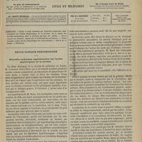 0421 - Page 409 - Sommaire / Revue clinique hebdomadaire. Nouvelles recherches expérimentales sur l'action physiologique de la nicotine