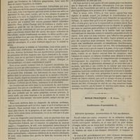 0431 - Page 419 - Hôpital de la Pitié. M. Verneuil. Plaques gangréneuses de la jambe / École pratique. M. Badal. Conférences d'optométrie