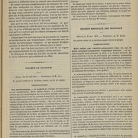 0503 - Page 491 - Sur les phénomènes que déterminent les injections d'urine chez le chien ; par le Docteur Picard... / Société de biologie. Séance du 25 mai 1878. Communications. Des anesthésiques. M. Rabuteau / Anatomie pathologique de la pelade. M. Vidal / Société médicale des hôpitaux. Séance du 24 mai 1878. Communications. Mort subite par embolie pulmonaire dans un cas de kyste ovarique volumineux compliqué d'ascite. M. Duguet