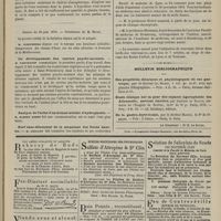 0619 - Page 607 - Société de biologie. Séance du 22 juin 1878. Communications. Mouvements spontanés de la sensitive. M. Paul Bert / Séance du 29 juin 1878. Du développement des centres psycho-moteurs. M. Tarchanof / Analyse de l'urine d'un homme atteint d'hydrophobie. M. Albert Robin / Nerf vaso-dilatateur de la muqueuse des fosses nasales. M. Jollyet / Chronique et nouvelles scientifiques. Faculté de médecine de Lyon / Bulletin bibliographique