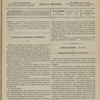 0621 - Page 609 - Sommaire / Séance de l'Académie de médecine. [Dr Victor Revillout] / Hôpital Necker. M. Potain. Paralysie rhumatismale du nerf médian