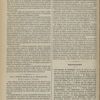 0792 - Page 780 - Note sur les effets de l'excitation du bout supérieur du sympathique cervical d'un côté sur la circulation carotidienne du même côte et sur celle du côté opposé. - Modifications de la circulation cérébrale et influences de ces modifications sur l'excitabilité des zones motrices cervicales, par M. François Franck / Sur la théorie physique de la métalloscopie ; par M. le Docteur R. Vigouroux / Bibliographie. I. Dictionnaire de botanique, par M. H. Baillon... Paris, Hachette et Compagnie. - II. Pratique de la chirurgie des voies urinaires, par M. le Docteur Delefosse... Paris, J.-B. Baillière et fils. - III. Étude sur les conditions de présence ou d'absence de la déformation caractéristique dans les fractures de l'extrémité inférieure du radius, par M. le Docteur C. Schmidt... Paris, Octave Doin. - IV. Étude sur les rapports de la congestion pulmonaire et de la pleurésie aiguë avec épanchement, par M. le Docteur R. Serrand... Paris, V. Adrien Delahaye et Compagnie. - V. Traité d'anatomie topographique, avec application à la chirurgie, par P. Tillaux... Paris, P. Asselin. - VI. Traité élémentaire d'ophthalmoscopie, d'optométrie et de réfraction oculaire, par M. le Docteur Armaignac... Paris, V.-A. Delahaye et Compagnie