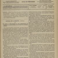 0965 - Page 953 - Sommaire / Hôpital de la Charité. M. Hardy. Des signes à l'aide desquels on peut diagnostiquer le passage de la pneumonie de la seconde à la troisième période