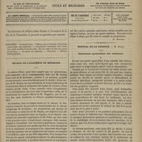 1021 - Page 1009 - Sommaire / Séance de l'Académie de médecine. [Dr Brochin] / Hôpital de la Charité. M. Hardy. Contracture spasmodique des mâchoires
