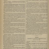 1066 - Page 1054 - Revue de la presse. Théories du diabète. (Journ. de Thérap.) / Occlusion intestinale complète pendant vingt-neuf jours ; vomissements fécaloïdes, etc. ; guérison. (Bullet. de la Société méd. de la Suisse Romande) / Syphilis vaccinale. (Bullet. de la Société méd. de la Suisse romande) / Pansement anesthésique des brûlures. (Journ. de méd. et de chir. prat.) / Traitement des kystes vaginaux. (École de méd.) / Plaie pénétrante de l'abdomen avec issue des viscères chez une femme enceinte et à terme ; accouchement ; guérison, par M. Richard... (Bulletin méd. du Nord) / Thèses soutenues à la Faculté de médecine de Paris pendant l'année 1878