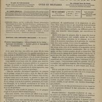 1125 - Page 1113 - Sommaire / Hôpital des Enfants-Malades. M. Bouchut. Purpura haemorrhagica. - Hémorrhagies de la rétine. - Épistaxis abondantes. - Anémie grave et hypoglobulie. - Transfusion. - Guérison