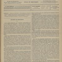 1165 - Page 1153 - Sommaire / Société de chirurgie. De la cécité unilatérale par contusion rétroculaire, par M. Cras. (Séance du 4 septembre) / Étude sur l'oblitération des varices, par M. Davat... (Séance du 11 septembre) / Note sur les ganglions lymphatiques placés entre la vessie et le rectum de l'homme, dans un cas de tuberculisation de la prostate, des deux vésicules séminales, de l'uretère droit et des deux reins, chez un enfant de neuf ans et demi (séance du 11 septembre). M. Lannelongue