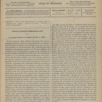 1189 - Page 1177 - Sommaire / Revue clinique hebdomadaire. Le typhus observé à l'Hôpital du Dey, à Alger