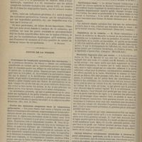 1192 - Page 1180 - Revue clinique hebdomadaire. Le typhus observé à l'Hôpital du Dey, à Alger / Revue de la presse. Traitement de l'asphyxie symétrique des extrémités. (Rev. méd. de l'Est) / Utilité des émissions sanguines dans la tuberculose pulmonaire. (Journ. de méd. et de chir.) / Cysticerque rénal. (Revue méd. roumaine) / Diphthérie de la volaille. (Marseille méd.) / Gestation vaginale chez une vache. (Nice méd.) / Calculs biliaires volumineux ; extraction à travers la paroi abdominale ; guérison, par M. le Docteur Wannebroucq