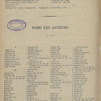 1230 - Page 1218 - Table des matières 1878 / Noms des auteurs
