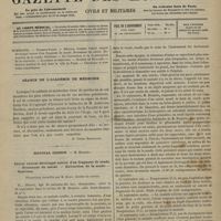 0043 - Page 41 - Sommaire / Séance de l'Académie de médecine. [Dr Victor Revillout] / Hôpital Cochin. M. Desprès. Calcul vésical développé autour d'un fragment de sonde. - Broiement du calcul. - Extraction de la sonde. - Guérison. Observation recueillie par M. Mary...