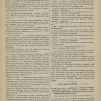 0060 - Page 58 - Hôpital des Enfants-Malades. M. Bouchut. Traitement de l'albuminurie chronique avec anasarque par la fuchsine ou chlorhydrate de rosaniline / Hôtel-Dieu d'Amiens. M. Padieu. Un cas d'hystérie à manifestations multiples (akinésie, anesthésie, amaurose, aphonie, catalepsie), disparaissant subitement par les injections hypodermiques. - Hémorrhagie supplémentaire. (Observation recueillie par M. Debierre...)