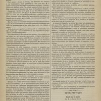 0070 - Page 68 - Clinique Laryngoscopique. M. Ch. Fauvel. Quelques points de l'embryogénie du larynx. - Vascularisation terminale de la muqueuse laryngienne. - Causes de l'absence de tuberculose ganglionnaire secondaire dans la phthisie laryngée / Thérapeutique. Étude sur le maté, par M. le Docteur Couty