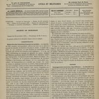0075 - Page 73 - Sommaire / Société de chirurgie. Séance du 20 novembre 1878. Correspondance. Réduction des luxations du pouce en arrière. M. Faucon... / Rapport. Laryngotomie intercrico-thyroïdienne. M. Nicaise, sur le travail de M. Krishaber