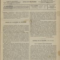 0115 - Page 113 - Sommaire / Séance de l'Académie de médecine. [Dr Victor Revillout] / Hôpital de la Charité. M. Laboulbène. De la stomatite ulcéro-membraneuse