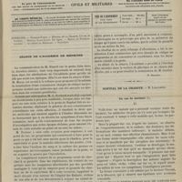 0211 - Page 209 - Sommaire / Séance de l'Académie de médecine. [Dr Brochin] / Hôpital de la Charité. M. Laboulbène. Un cas de bériberi