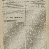 0315 - Page 313 - Sommaire / Revue clinique hebdomadaire. Accidents asphyxiques formidables survenus pendant le cours d'une pleurésie avec épanchement modéré