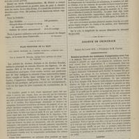 0317 - Page 315 - Revue clinique hebdomadaire. Traitement de la névralgie de la cinquième paire (tic douloureux) par le sulfate de cuivre ammoniacal / Plaie profonde de la main avec lésion probable de l'artère palmaire ; guérison par simple compression. Par le Docteur H. Guinier... / Société de chirurgie. Séance du 2 avril 1879. Correspondance. Réunion profonde des lambeaux d'amputation avec l'os. M. Trélat / Rapport. Ulcères des téguments dans la paralysie atrophique de l'enfance. M. Nicaise, un rapport sur le mémoire présenté par M. Nepveu