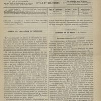 0331 - Page 329 - Sommaire / Séance de l'Académie de médecine. [Dr Brochin] / Hôpital de la Pitié. M. Verneuil. Des corps étrangers dans l'oesophage