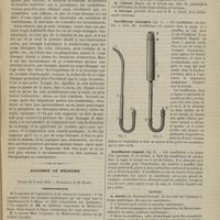 0333 - Page 331 - Hôpital de la Pitié. M. Verneuil. Des corps étrangers dans l'oesophage / Académie de médecine. Séance du 8 avril 1879. Correspondance / Présentations. Insufflateur laryngien / Insufflateur vaginal / Lecture