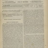 0339 - Page 337 - Sommaire / Revue clinique hebdomadaire. Aphasie avec hémiplégie gauche