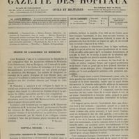 0347 - Page 345 - Sommaire / Séance de l'Académie de médecine. [Dr Brochin] / Hôpital Necker. M. Guyon. Lithotritie ; manoeuvre de l'instrument dans la vessie