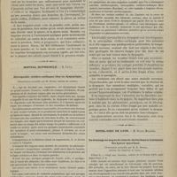 0349 - Page 347 - Hôpital Necker. M. Guyon. Lithotritie ; manoeuvre de l'instrument dans la vessie / Hôpital Rothschild. M. Leven. Névropathie cérébro-cardiaque chez un dyspeptique. (Observation recueillie par M. Rueff...) / Hôtel-Dieu de Lyon. M. Daniel Mollière. Du drainage au moyen de crins de cheval dans le traitement des kystes synoviaux. (Observation recueillie par M. H. Bouzol...)