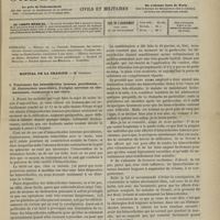 0387 - Page 385 - Sommaire / Hôpital de la Charité. M. Gosselin. I. Traitement des hémorrhoïdes internes procidentes. - II. Contracture musculaire, d'origine nerveuse ou rhumatismale, consécutive à une chute