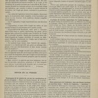 0430 - Page 428 - Revue clinique hebdomadaire. Ongle incarné / Revue de la presse. Traitement de la cystite du col par les instillations de nitrate d'argent. (Fr. méd.) / A propos de l'action hypnotique de l'acide lactique. (Gaz. hebd.) / Plaie pénétrante de l'abdomen chez une femme enceinte au neuvième mois. - Sortie de l'épiploon. - Guérison