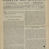 0451 - Page 449 - Sommaire / Revue clinique hebdomadaire. Paralysie générale syphilitique / Observations de syphilis cérébrale avec symptômes de paralysie générale
