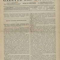 0491 - Page 489 - Sommaire / Revue clinique hebdomadaire. Observation de paralysie d'origine syphilitique méconnue ; lésions cérébrales syphilitiques ; absence des lésions propres à la paralyse générale