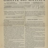 0531 - Page 529 - Sommaire / Séance de l'Académie de médecine. [Dr Victor Revillout] / Hôpital des Cliniques. M. Depaul. Des contractions utérines dans l'accouchement
